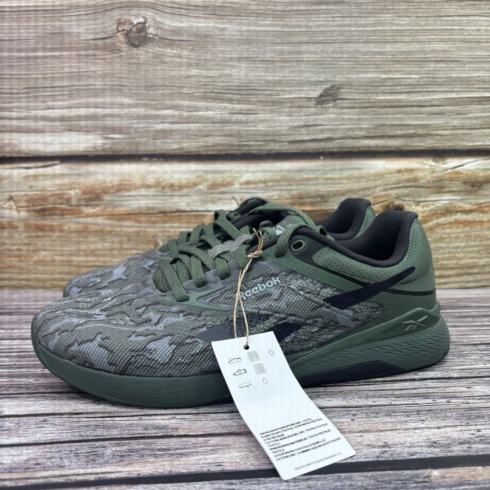 Mens 6/Womens 7 Reebok Nano X5 Breakaway Green Camo Training Gym Sneakers